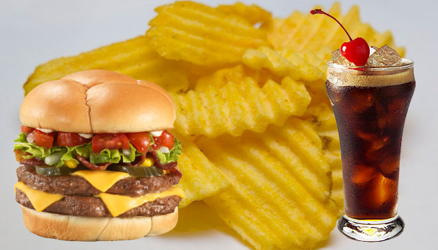 kola cips hamburger fast food
